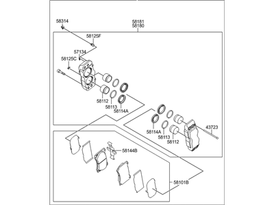 Hyundai Equus Brake Caliper - 58130-3N800