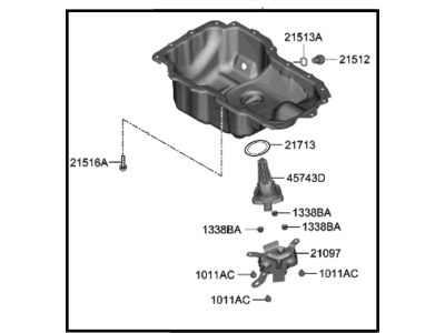 2021 Hyundai Santa Fe Hybrid Oil Pan - 21510-2M870