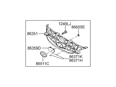 2013 Hyundai Accent Grille - 86350-1R100