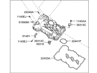 Hyundai 22410-3CGC2 Cover Assembly-Rocker,LH