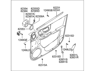 Hyundai 82301-26400-YE Panel Complete-Front Door Trim,LH