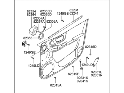 Hyundai 82302-26040-TJ Panel Complete-Front Door Trim,RH