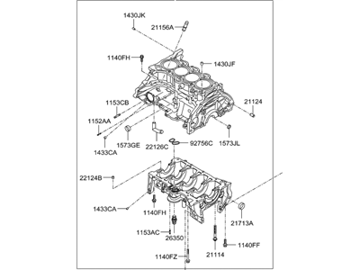 Hyundai 21100-2E052 Block Assembly-Cylinder