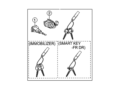 Hyundai 81905-2M020 Lock Key & Cylinder Set