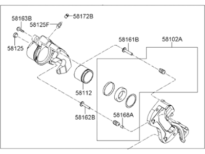 2008 Hyundai Sonata Brake Caliper - 58190-3KA01