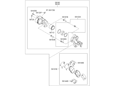 Hyundai 58130-3K500 Brake Assembly-Front,RH