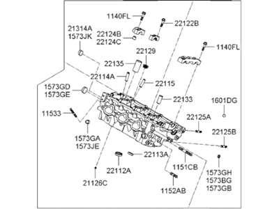 Hyundai Santa Fe Cylinder Head - 22100-3E052