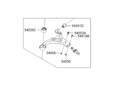 Hyundai 54501-2H000 Arm Complete-Front Lower,RH