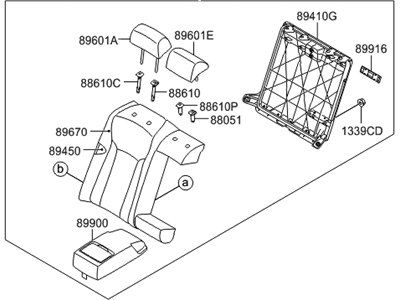 Hyundai 89400-3V080-XBC Back Assembly-Rear Seat RH