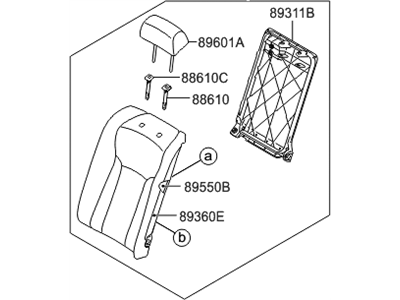 Hyundai 89300-3V080-XBC Back Assembly-Rear Seat LH