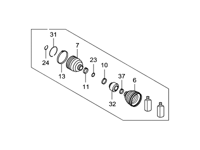 Hyundai 49581-C5100 Boot Kit-Front Axle Wheel Side