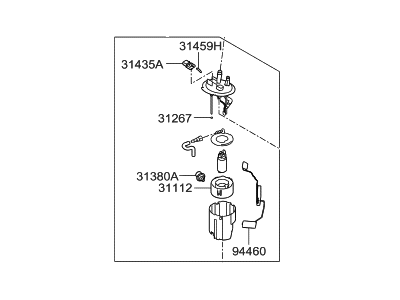 2014 Hyundai Sonata Fuel Sending Unit - 31110-3Q650