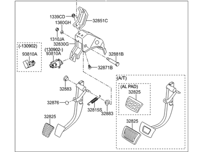 2013 Hyundai Elantra Brake Pedal - 32800-3X100