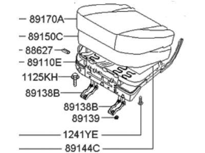Hyundai 89100-2E100-G8C Cushion Assembly-Rear Seat,LH
