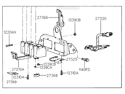 2001 Hyundai Tiburon Ignition Coil - 27301-23003