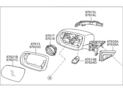 Hyundai 87620-B1730 Mirror Assembly-Outside Rear View,RH