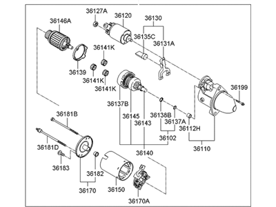 Hyundai Azera Starter Motor - 36100-3C221