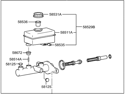 Hyundai Sonata Brake Master Cylinder Reservoir - 58510-38304
