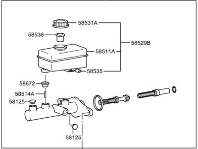 2000 Hyundai XG300 Brake Master Cylinder - 58510-39300