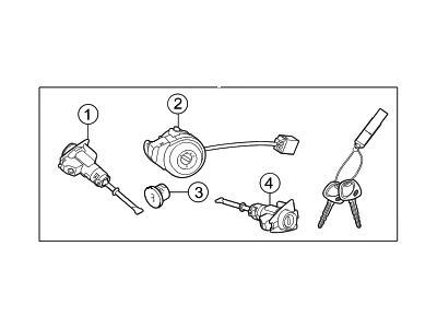 Hyundai 81905-2S111 Lock Key & Cylinder Set