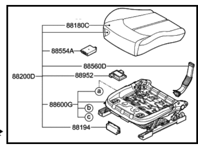 2017 Hyundai Sonata Seat Cushion - 88200-C2060-SME
