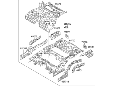 Hyundai 65500-2M010 Panel Complete-Rear Floor