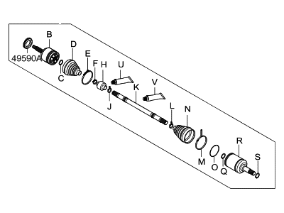 Hyundai 49500-0A160 Joint Assembly-Cv RH