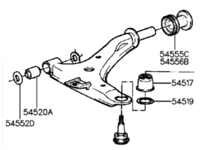 1992 Hyundai Sonata Control Arm - 54501-33000