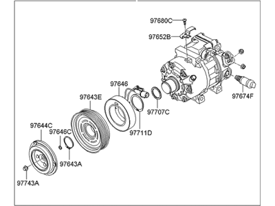 Hyundai Elantra Touring A/C Compressor - 97701-2H102