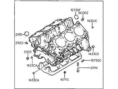 Hyundai 21100-35000 Block Assembly-Cylinder