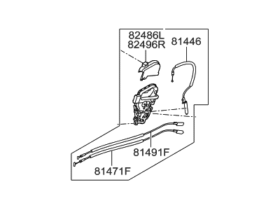 Hyundai 81420-B8000 Latch Assembly-Rear Door,RH