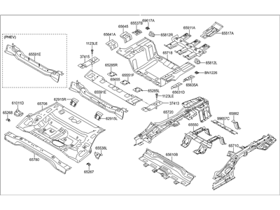 Hyundai 65500-E6500 Panel Complete-Rear Floor