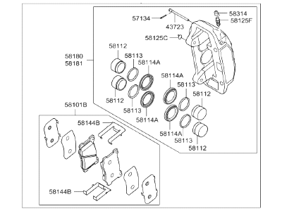 Hyundai 58130-B1200 Brake Assembly-Front,RH