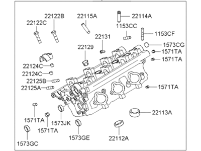 2001 Hyundai Sonata Cylinder Head - 22100-37205