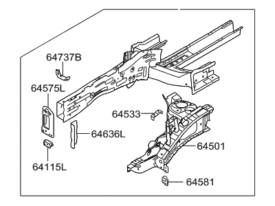 Hyundai 64500-4Z000 Panel Complete-Fender Apron,LH