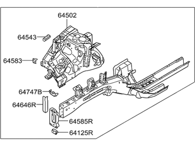 Hyundai 64600-4Z000 Panel Complete-Fender Apron,RH