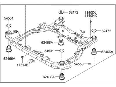 2010 Hyundai Elantra Front Cross-Member - 62405-2H030