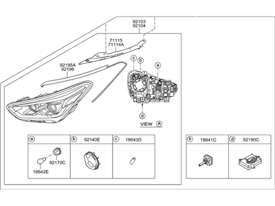 Hyundai 92102-B8530 Headlight Halogen Right