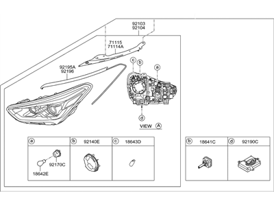 Hyundai 92101-B8630 Headlamp Assembly, Left