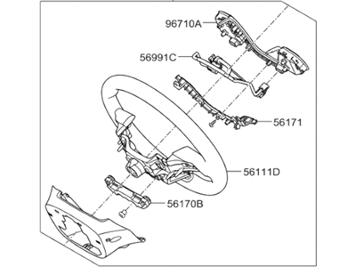 Hyundai 56100-F2860-RGD Steering Wheel Assembly