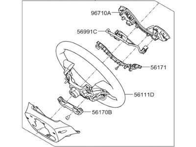 Hyundai 56100-F2480-TRY Steering Wheel Assembly