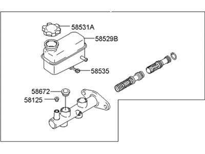 2000 Hyundai Santa Fe Brake Master Cylinder Reservoir - 59110-26000