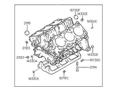 Hyundai 21100-35010 Block Assembly-Cylinder