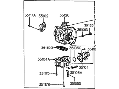 1992 Hyundai Sonata Throttle Body - 35100-35300