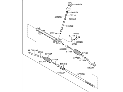 2019 Hyundai Santa Fe XL Rack And Pinion - 56500-2W300