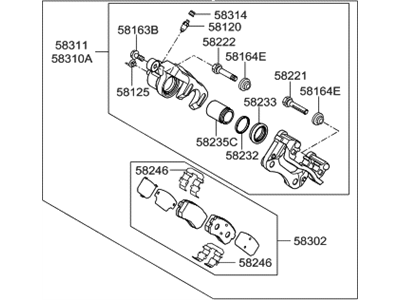 Hyundai Sonata Hybrid Brake Caliper - 58210-E6100