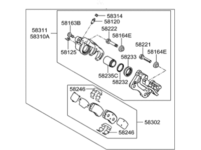 2016 Hyundai Sonata Hybrid Brake Caliper Bracket - 58230-E6100