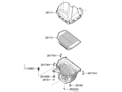 Hyundai Genesis G80 Air Filter Box - 28110-B1010