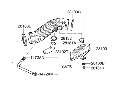 Hyundai Genesis G80 Air Intake Coupling - 28130-B1400