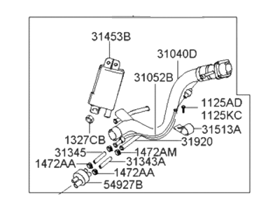 2001 Hyundai XG300 Fuel Filler Neck - 31030-39160